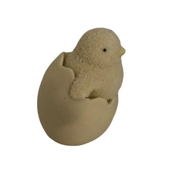 VINTAGE SNOWBABIES Department 56 Chick In Egg Easter Bisque Spring Decoration - Picture 2 of 5